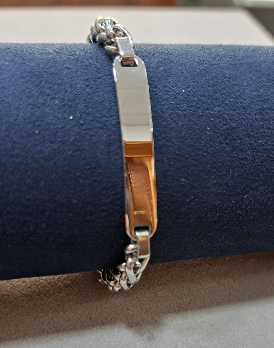 Bracciale cuoio e acciaio, ref. A2195  